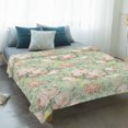 thumbnail image 4 of Green Flowers Blanket Soft Cozy Warm Throw Blanket for Couch, Plush Fuzzy Flannel Fleece Blankets for Sofa, Farmhouse Botanical Floral Leaves Art Bed Blankets Lightweight Gifts for Women, 50"x60", 4 of 9