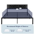 thumbnail image 6 of Allewie King Platform Bed Frame with Diamond Stitched Tufted Faux Leather Upholstered Headboard, Black, 6 of 7