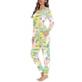 thumbnail image 2 of FKELYI Flower Daisy Pajamas Outfits 2 Pieces Long Sleeve Sleepwear Tops with Pants Soft Easter Rabbit Eggs Jogger Pajama House Wear for Women Size S, 2 of 4