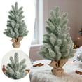 thumbnail image 2 of 18 Inch Snow Flocked Christmas Tree Artificial Mini Xmas Tree with Burlap Base, Flocked Cone Tree for Home Office Desk Tabletop Holiday Decorations and Party Centerpieces, 2 of 6