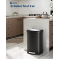 thumbnail image 2 of 13 Gallon / 50 Liter Plastic Trash Can with Lid, Large Garbage Can for Kitchen, Rustproof Step-on Kitchen Trash Bin with Liner Rim, Rear Handle, Soft Close Lid, Black, 2 of 8
