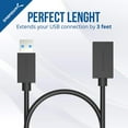 thumbnail image 2 of Sabrent 22AWG USB 3.0 Extension Cable - A-Male to A-Female [Black] 3 Feet (CB-3030), 2 of 7