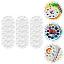 MLINS  15 Pcs Palette Color Mixing Pallet Painting Tray Number Child Student White