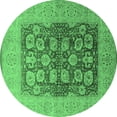 thumbnail image 1 of Ahgly Company Indoor Round Oriental Emerald Green Traditional Area Rugs, 7' Round, 1 of 4