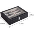 thumbnail image 4 of Whataatahia Héloise Caja para gafas de sol con 8 ranuras para gafas, piel sintética para guardar gafas de sol, joyas, relojes (8 ranuras), 4 of 5