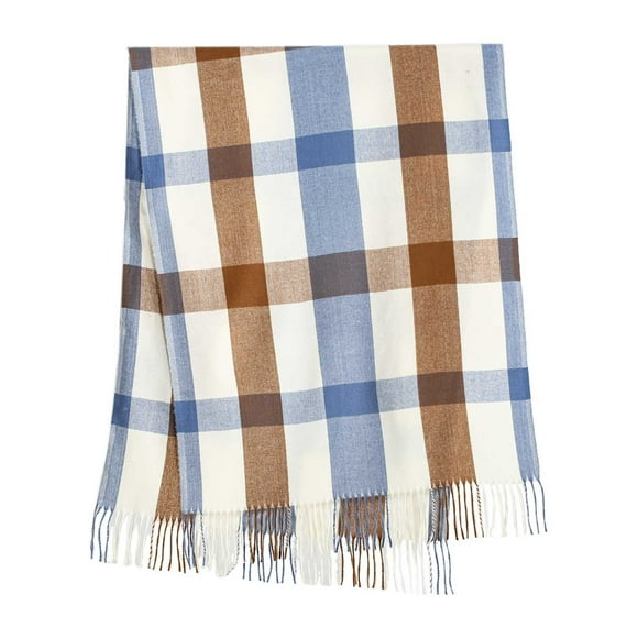 WEAIXIMIUNG Hand Warmers Gloves Womens Fall Winter Scarf Plaid Tassel Soft Warm Blanket Scarves Womens Shawl Wraps