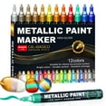 thumbnail image 3 of Matellic 12 Colors Nail Art  Markers， Metal Highlighter Waterproof，Car Modeling Drawing Painting Liner DIY, 3 of 7