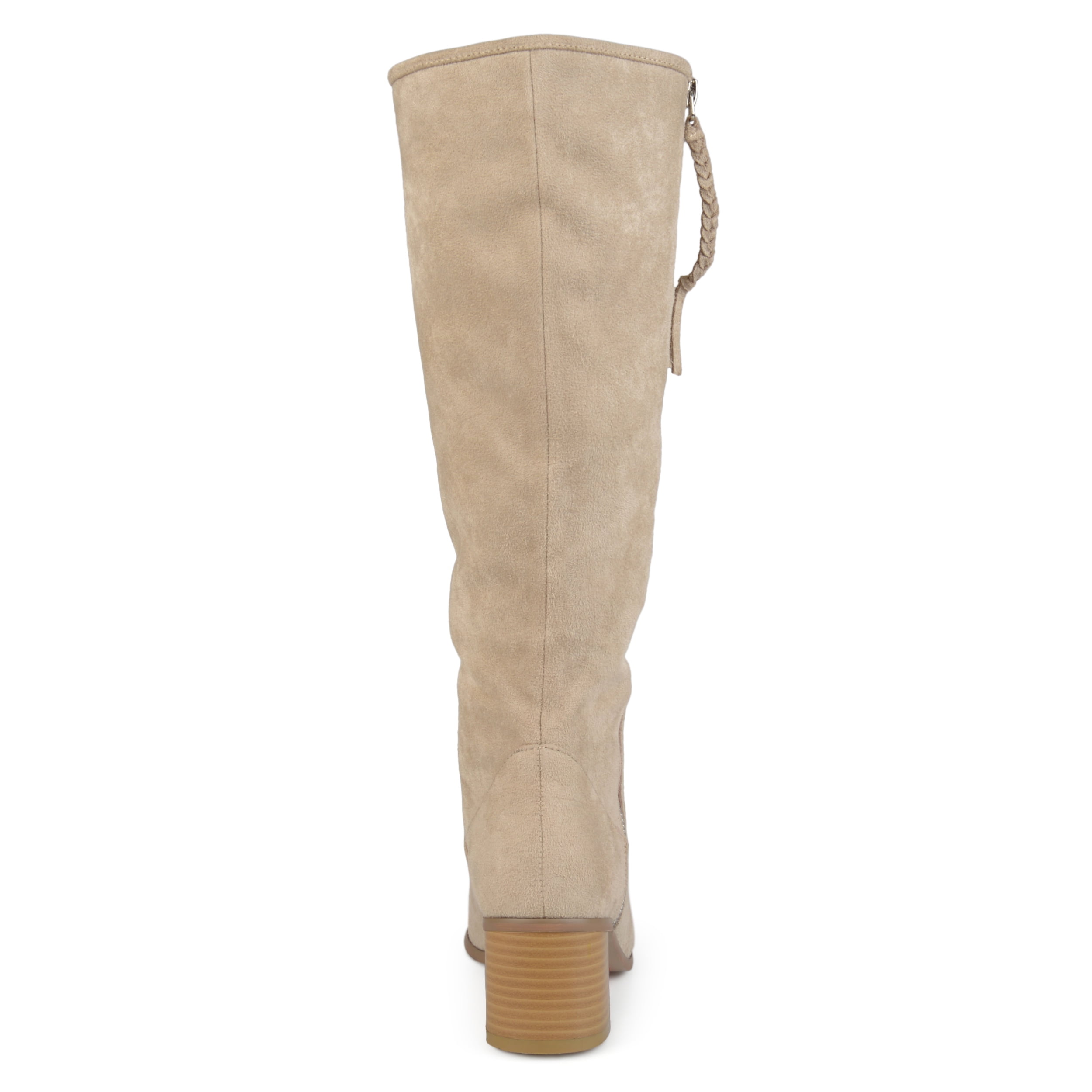 Journee Womens Sanora Wide Calf Stacked Heel Riding Boots
