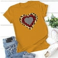 thumbnail image 2 of EQWLJWE Hauts pour Femmes Décontractés Grande Taille Manches Courtes Imprimé 3D Amour Col Rond Hauts Tee T-Shirt Blouse Sortie Vêtements Liquidation, 2 of 3