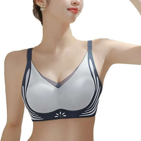 ASFGIMUJ Bras For Women Full Coverage Color Contrast Lift Seamless Underwear Push Up Sag Retraction Bra Cover Non Underwire Sports Bra No Underwire Support T Shirt Bra