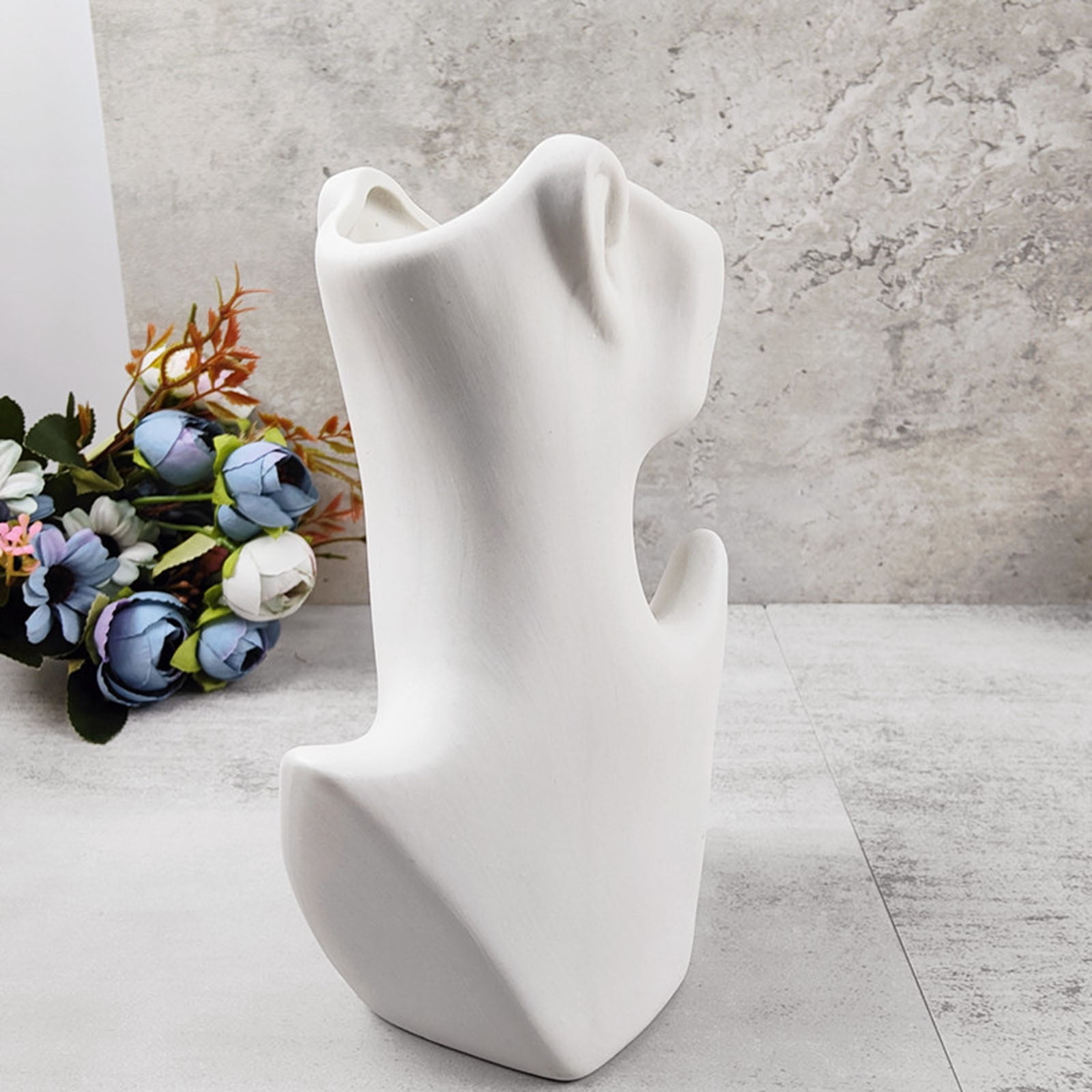 BQBQERT Half-body Human Body Flower Silicone Mold Epoxy Resin Casting Mold Vase Cement Mold Holder Mold