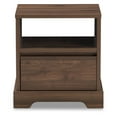thumbnail image 3 of Baxton Studio Burnwood Modern and Contemporary Walnut Brown Finished Wood 1-Drawer Nightstand, 3 of 10