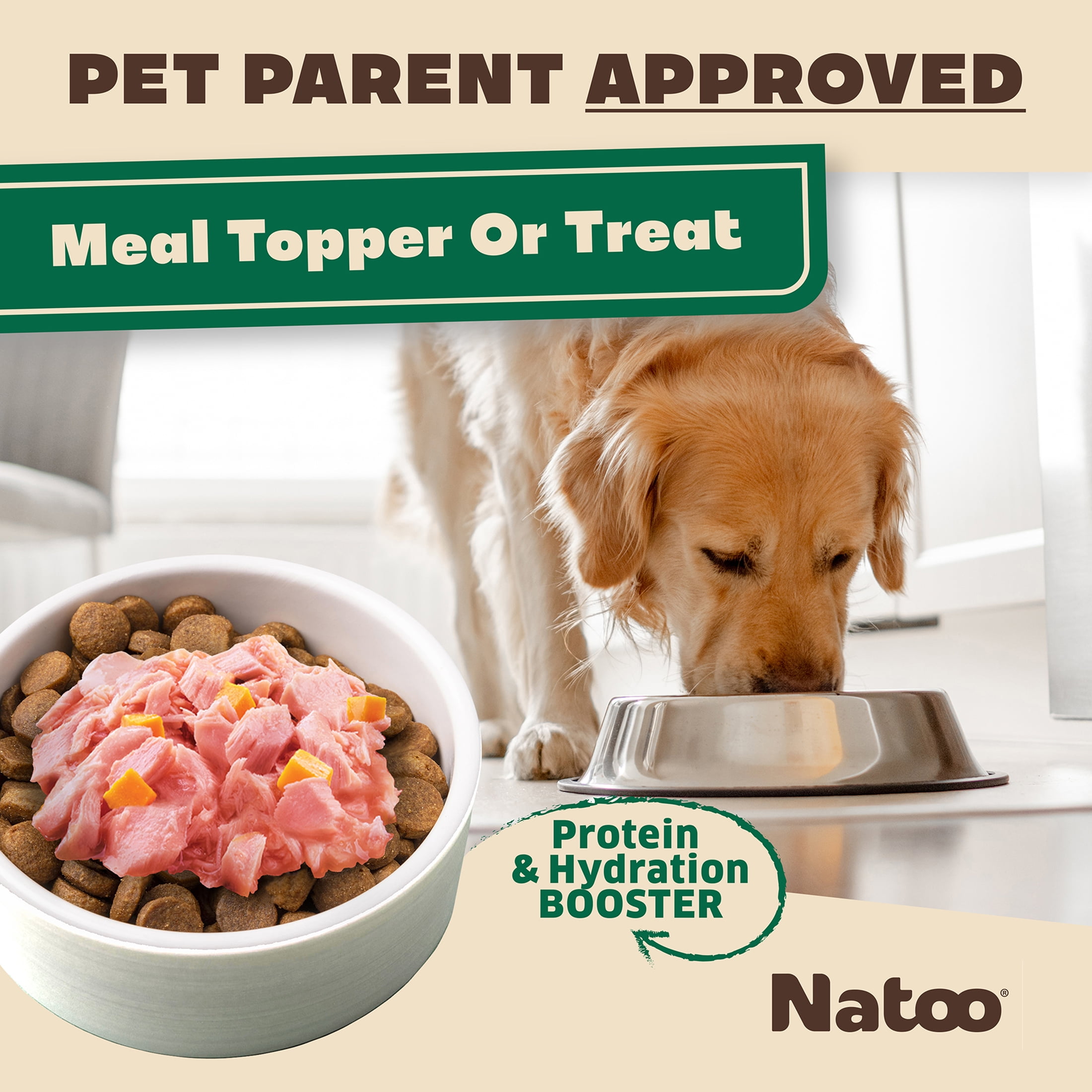 NATOO Dog Food Topper for Picky Eaters & Dog Treat (Salmon & Pumpkin), Dog Toppers for Dry Food, Wet Meal Toppers for Dogs & Puppies, Limited Ingredient Dog Food, (Case of 20) 3 oz Each