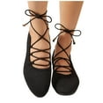 thumbnail image 6 of Xucatan Lace Up Square Toe Ballet Flats for Women Cross Strap Flat Shoe Cute Bow Slip On Mary Jane Flats Casual Ballerina Shoes Gift, 6 of 8