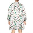 thumbnail image 2 of Wearable Oversized Blanket,White Christmas Icon Pattern Wearable Blanket Hoodie for Adults,Cozy Hooded Blankets with Super Pockets,Super Warm Fuzzy Pullover for Women & Men, 2 of 6