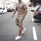 thumbnail image 4 of Verano manga corta pantalones cortos traje deportivo casual traje ropa de hombre Irfora Gris claro M, 4 of 5