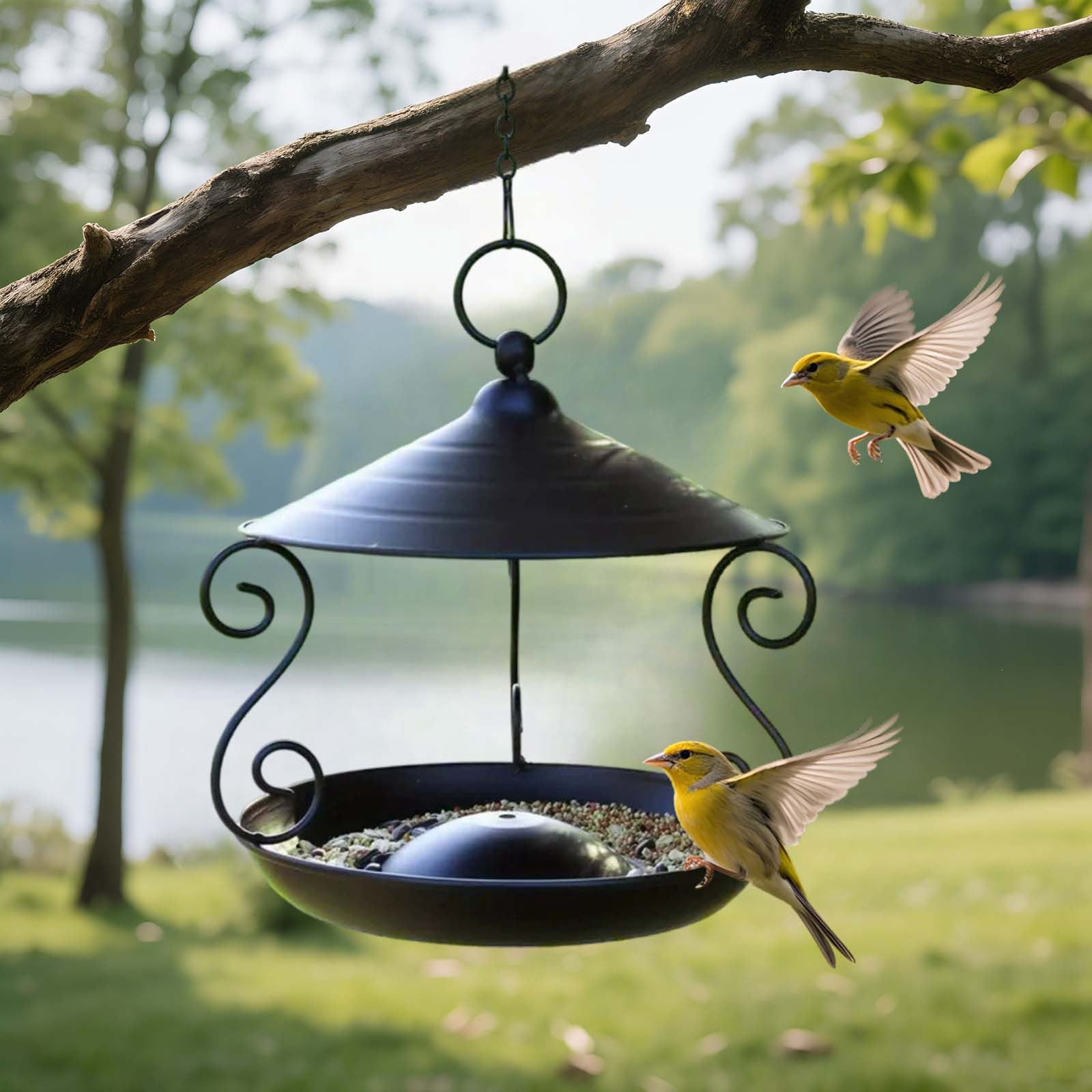 Clearance!Home Decor European Style Bird Feeder Hand Painted Hanging Garden For Outdoor Yard Patio Feeding Station,Bird Feeders