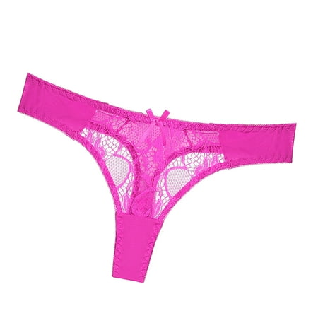 

Yotyukeb Womens Underwear New Hot Panties For Women Lace Sexy Through Hollow Out Cotton Low Waist Lace Thong (Pink)