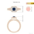 thumbnail image 5 of Angara Natural 0.4 Ct. Blue Sapphire with Diamond Halo Ring in 14K Rose Gold for Women (Ring Size: 11.5), 5 of 10