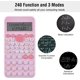thumbnail image 5 of Calculadora científica, rosa delgada y portátil, pantalla de dos líneas, cálculo multifuncional, adecuada para estudiantes u oficinas, 5 of 5
