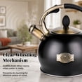 thumbnail image 3 of SUSLAS 2.64 qt Stainless Steel Whistling Tea Kettle for Stovetop, Black Vintage Tea Pot, 3 of 9