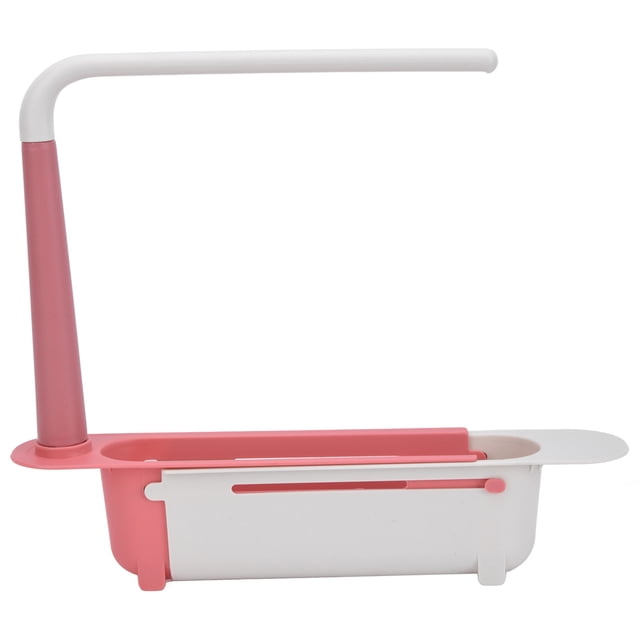 Telescopic Sink Rack, Keep Dry Telescopic Sink Storage Rack Humanized Design For Kitchen For Home Red