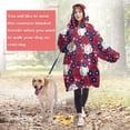 thumbnail image 4 of Red Baseballs with Blue Flowers Pattern Wearable Oversized Blanket,Wearable Blanket Hoodie for Adults,Cozy Hooded Blankets with Super Pockets,Super Warm Fuzzy Pullover for Women & Men, 4 of 6