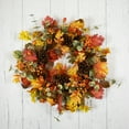thumbnail image 4 of Northlight Berries and Pine Cones Artificial Maple Leaf Fall Harvest Wreath - 26" - Unlit, 4 of 9