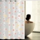 thumbnail image 3 of Cortina de ducha blanca, antimoho, impermeable, de poliéster PEVA, antibacteriana, impermeable para baño, 180 x 180 cm, con diseño floral., 3 of 5