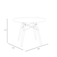 thumbnail image 3 of Inmod Mid-Century Modern Eiffel Large Round Dining Table, Walnut/Black, 3 of 4