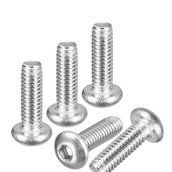 Uxcell M2.5-0.45x8mm Button Head Socket Cap Screws - 100Pack - Good for Road Bicycle, Mountain Bike, Auto, Motorcycle - 304 Stainless Steel Whitewashed - Hex Drive Fasteners