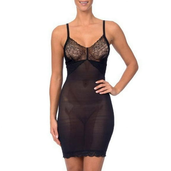 Body Beautiful Shapewear Women's Mesh Full Body Slip Shaper, Black