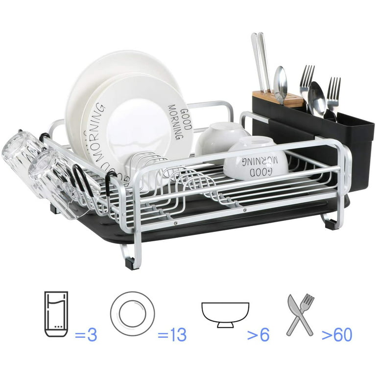 Space Aluminum Dish Drainer, Drawer Bowl Plate Drying Rack Organizer  Removable Cabinet Dish Drying Rack, Kitchen Accessories - AliExpress