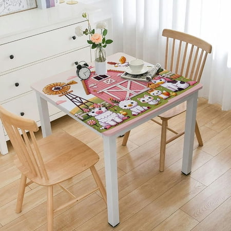 BANET Farm Animals Birthday Party Tablecloth Farm House Table Cover Pink Farm Birthday Party Supplies Barnyard Farm Animal Theme Party Decorations Birthday Baby Shower Girls