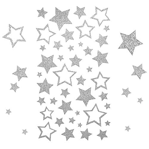 Scrapbooking Party Favors Paper Star Teacher Supplies Christmas Silver Star Stickers,2 Inch Silver Paper Stars Self Adhesive Labels 500 Per Roll 