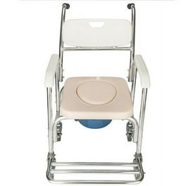 DMI Rolling Shower Chair Commode Transport Chair FSA Eligible Rolling Bathroom Wheelchair for Handicap Elderly Injured or Disabled Rear Locking Wheels 250 lb. Weight Capacity White Walmart