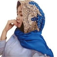 thumbnail image 4 of CYSFASHION Turbans for Women Vintage Head Scarf Soft Headcovering Womens Headwraps Comfy Flower Woman's Towel Blue, 4 of 4