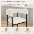 thumbnail image 4 of Dycanpo 26'' Barrel Bar Stools Set of 3 with Linen Fabric Curved Backrest for Home, Linen Color, 4 of 11