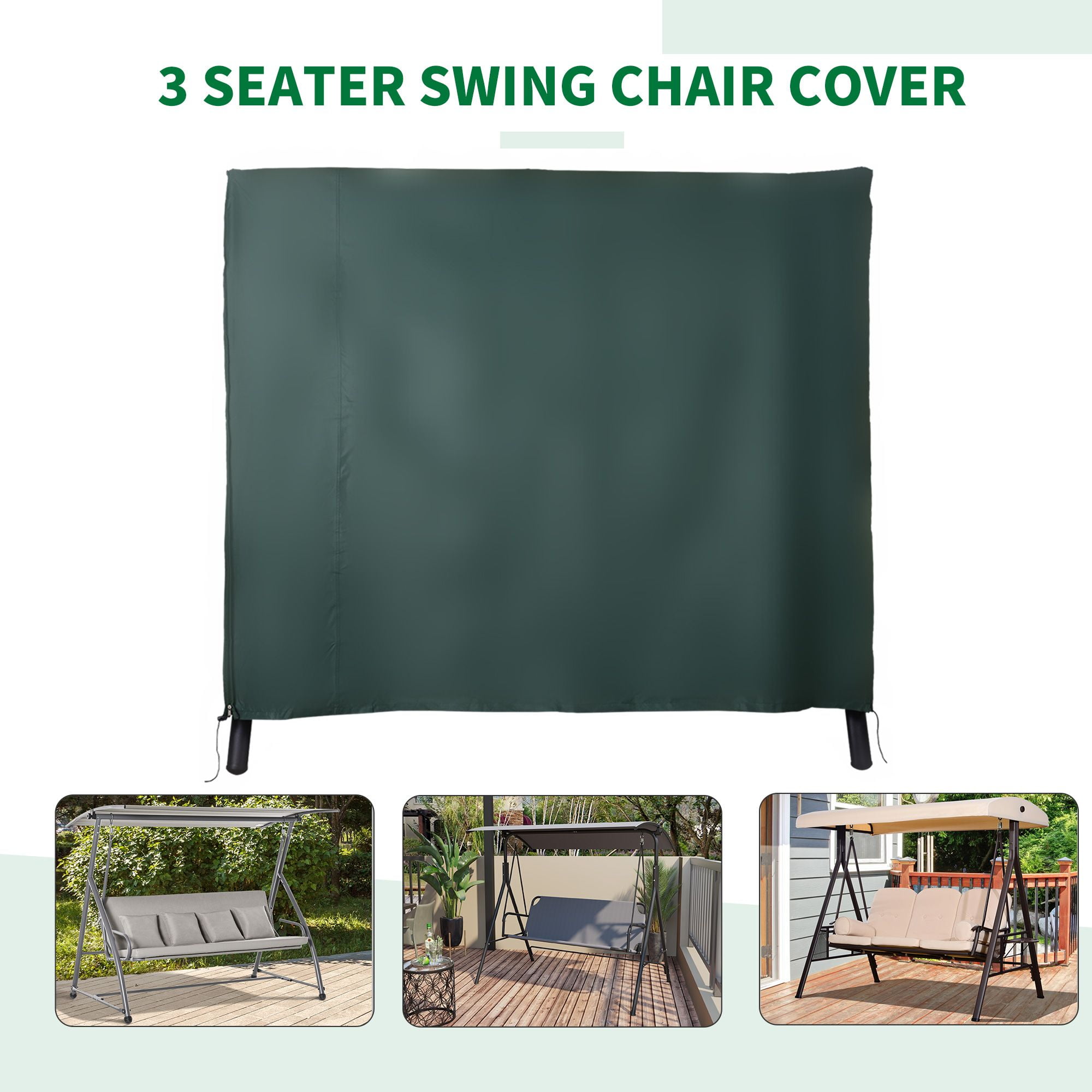 Dranite Large Outdoor Swing Chair Cover, Waterproof & UV Protection, Heavy Duty Patio Furniture Protector Against Wind and Rain