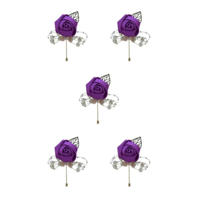 Youkk Cloth Chic And Stylish Brooch Pin Fashion Statement With Exquisite Piece Modern Minimalist Corsage red purple 5Set