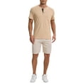 thumbnail image 2 of INSPIRE CHIC Men's Henley T-Shirts Casual Summer Short Sleeves Button Basic Tee 2XL Khaki, 2 of 6