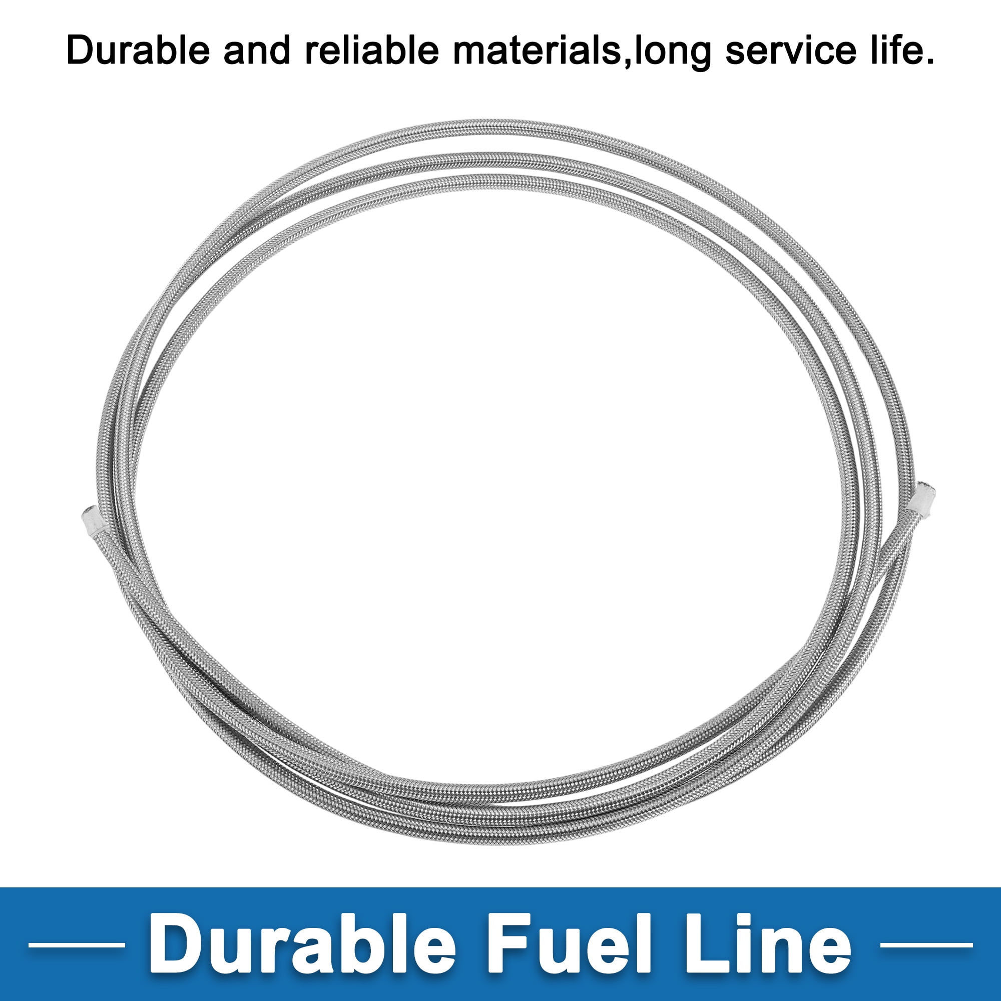 Unique Bargains AN4 Fuel Line Hose 12ft Vacuum Hose Fuel Hose Silver 1/5"ID 2/7"OD