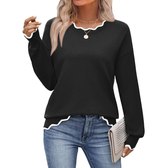 Zeagoo Sweaters for Women Long Sleeve Crew Neck Casual Pullover Knit Tops Fall Winter Trendy