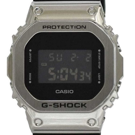 Pre-Owned Casio Watch f-22313 Black Silver G-SHOCK GM-5600 SS Rubber Quartz CASIO... (Good)