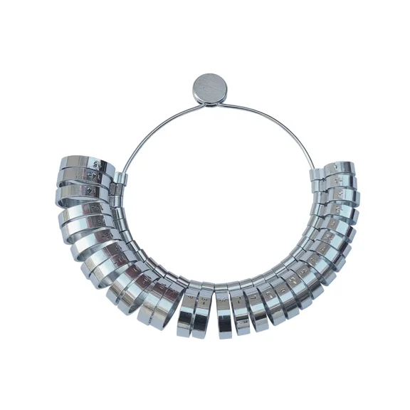 Wide Ring Sizer Metal Gauge Set Sizes Half Sizes 1-15 Jewelry Measuring Tool