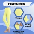 thumbnail image 4 of EMEM Apparel Women's Ladies Solid Colored Seamless Opaque Dance Ballet Costume Full Length Microfiber Footless Tights Leggings Stockings Light Yellow E, 4 of 5