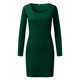 thumbnail image 1 of Gibobby Vestido de punto para mujer Vestido midi ajustado elástico de cintura alta con abertura y cuello cuadrado de manga larga para mujer(Verde,XL), 1 of 4