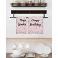 thumbnail image 3 of Happy Birthday Kitchen Dish Towels for Drying Dishes Set of 3, Pink Modern Abstract Art Waffle Weave Microfiber Hand Tea Bathroom Towels Quick Dry & Absorbent Towel 15.7x23.6, 3 of 7