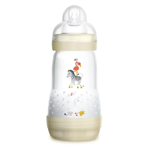 Biberon anti-coliques MAM Easy Start, 260 ml (1 unité), produits essentiels pour bébé, biberons à débit moyen avec tétine en silicone, biberons unisexes pour bébé