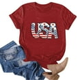 thumbnail image 4 of ORT American Flag Shirts Short Sleeve Women 4th of July Patriotic Tshirt Graphic Tees Casual Short Sleeve Tee Top(Z2-Red,S), 4 of 5
